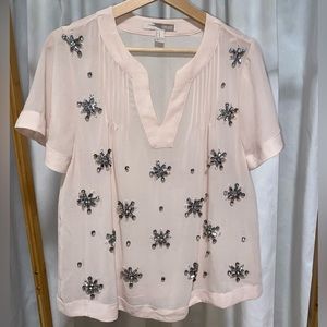 Forever 21 Contemporary Beaded Short Sleeve Blouse - Size XS